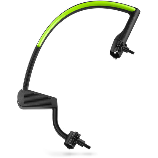 theHANGER golf swing training aid, green right-handed model with forearm plate and clip